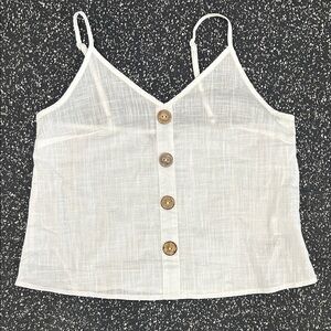 SHEIN Cream Buttoned Camisole